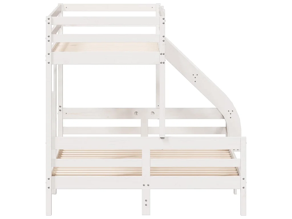 Lit superposé sans matelas 90x200/140x200 cm blanc bois massif