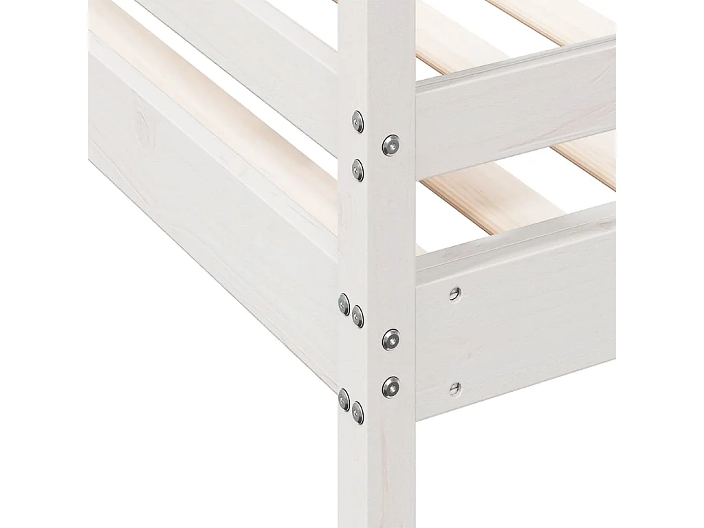 Lit superposé sans matelas 90x200/140x200 cm blanc bois massif