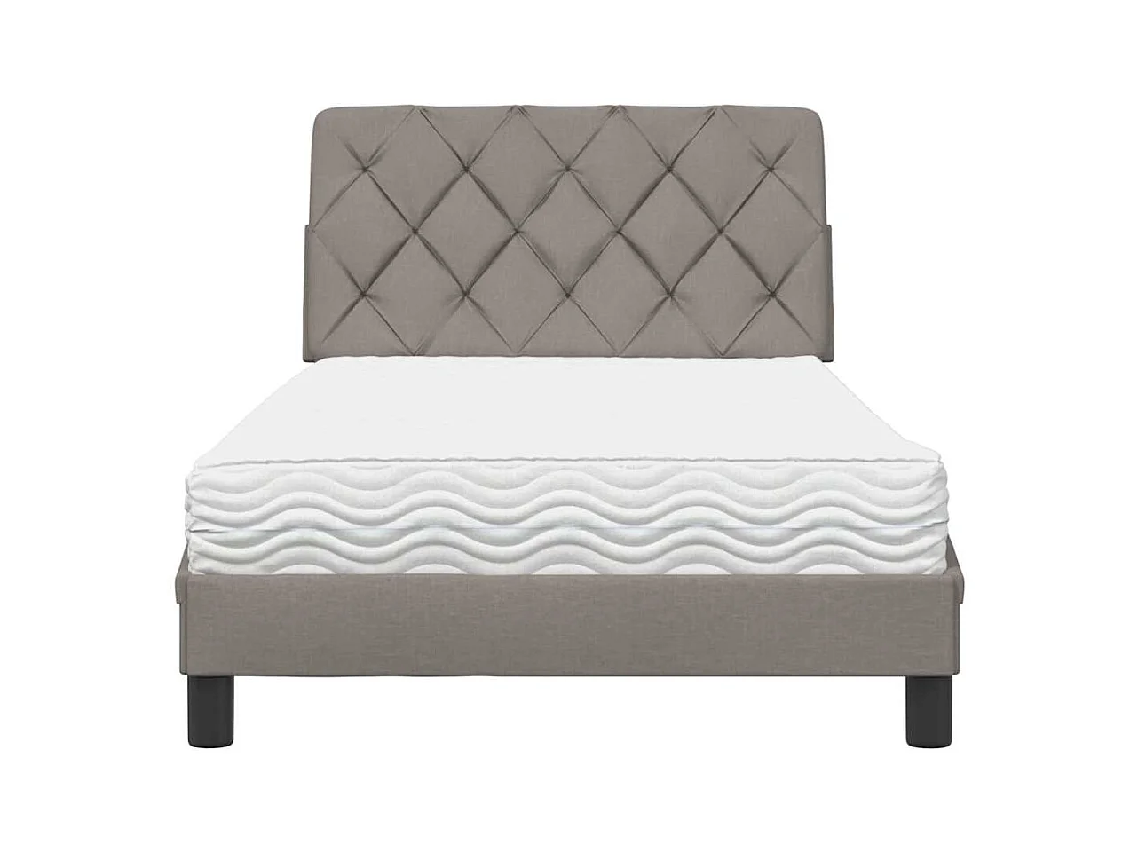 Bed met matras stof taupe 100x200 cm