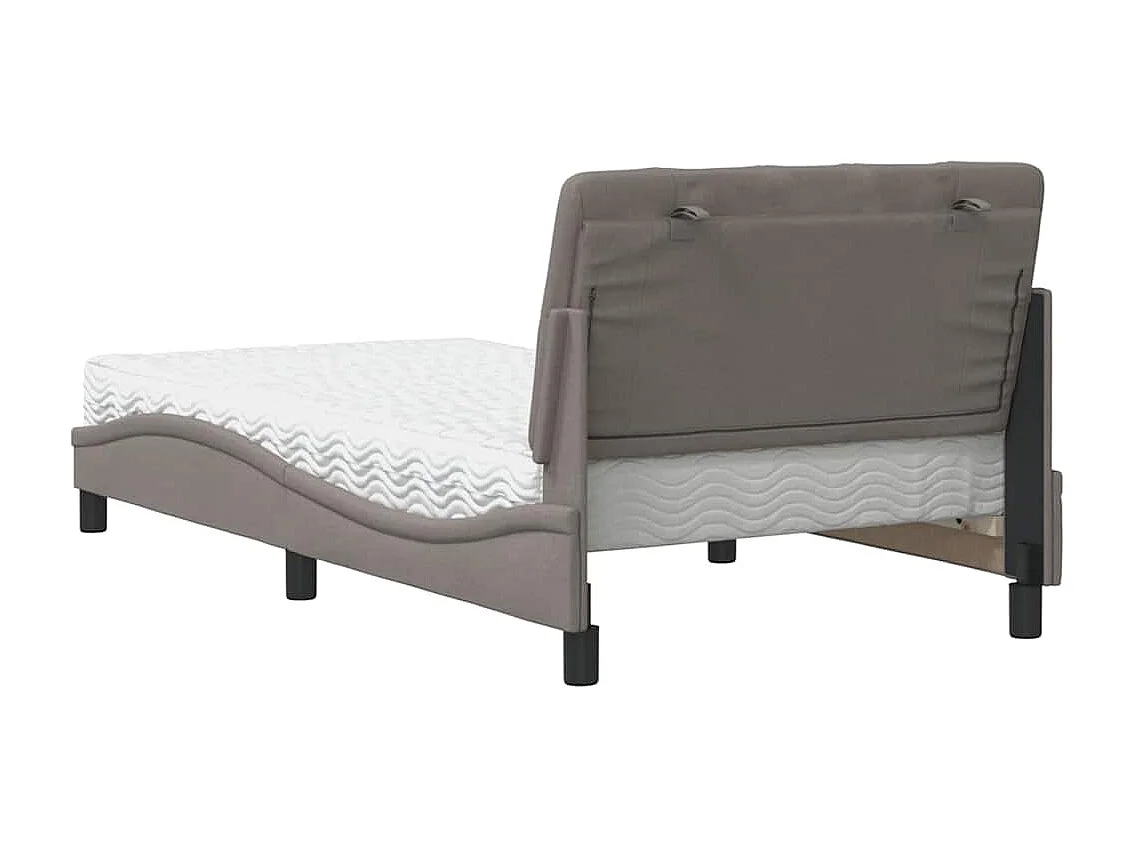 Bed met matras stof taupe 100x200 cm