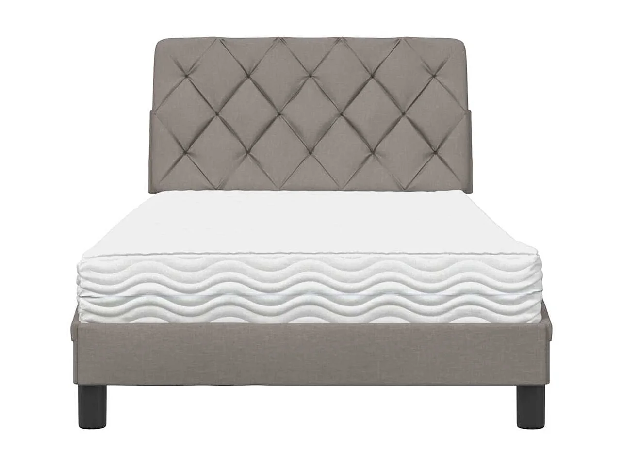 Bed met matras stof taupe 100x200 cm