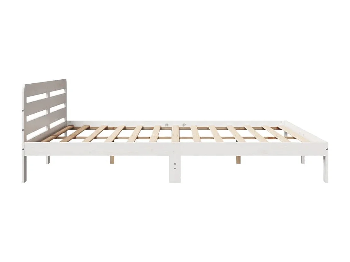 Letto senza Materasso Bianco 180x200 cm Legno Massello di Pino