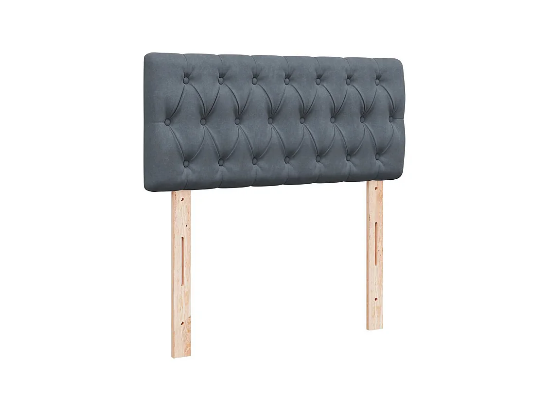 Cadre de lit ottoman avec matelas gris foncé 90x190 cm velours