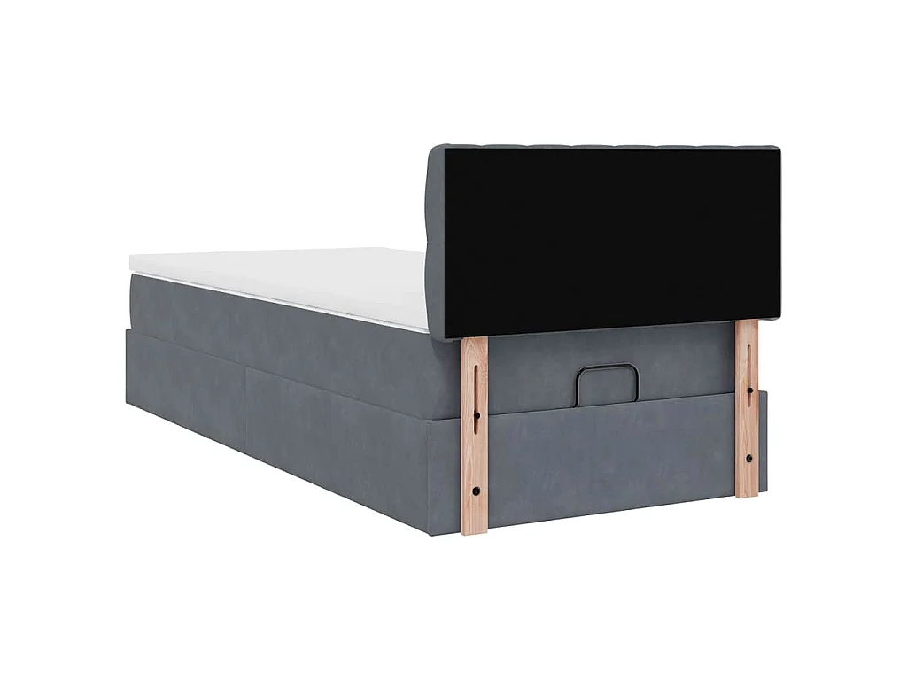 Ottoman bed met matras en LED's 90x190cm fluweel donkergrijs