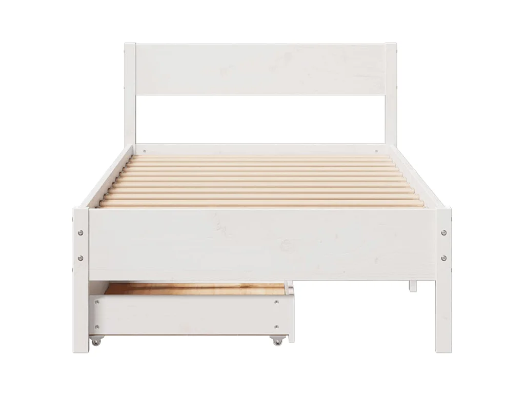 Bedframe zonder matras massief grenenhout wit 140x200 cm