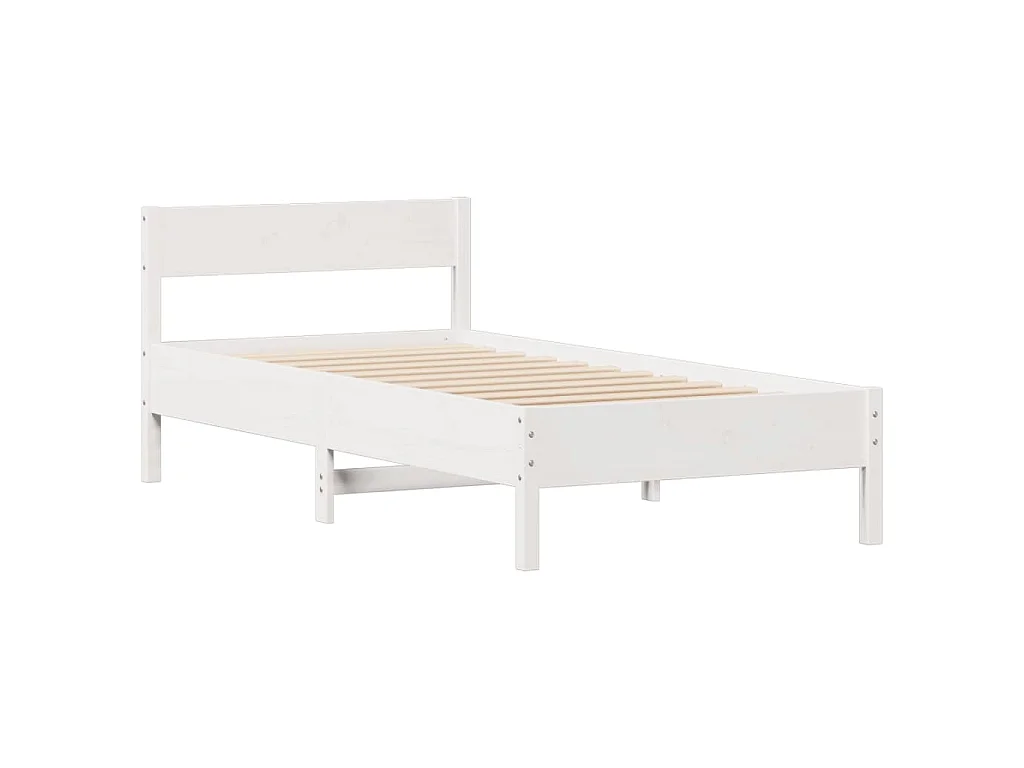 Bedframe zonder matras massief grenenhout wit 140x200 cm