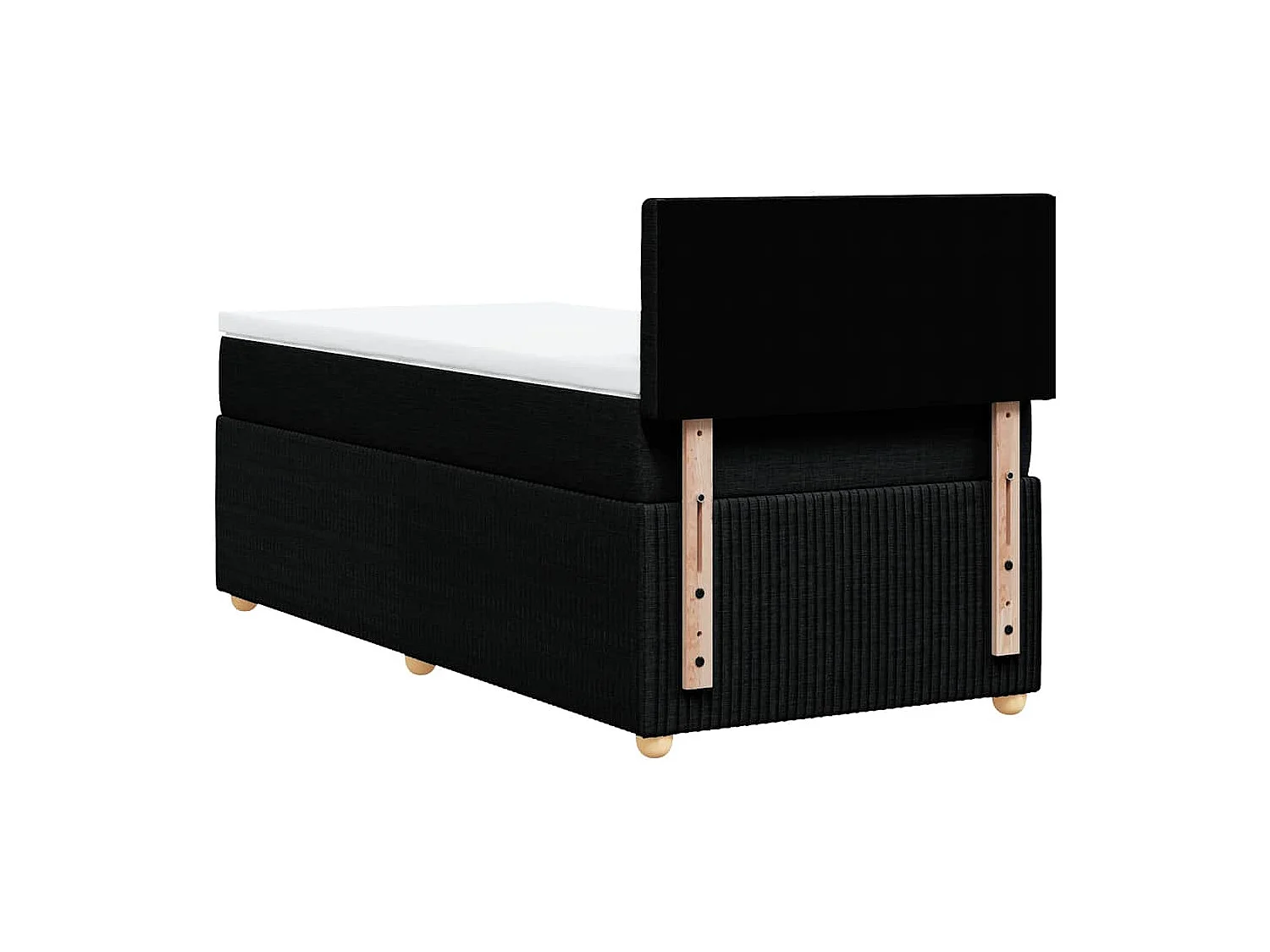 Sommier à lattes de lit avec matelas Noir 100x200 cm Tissu