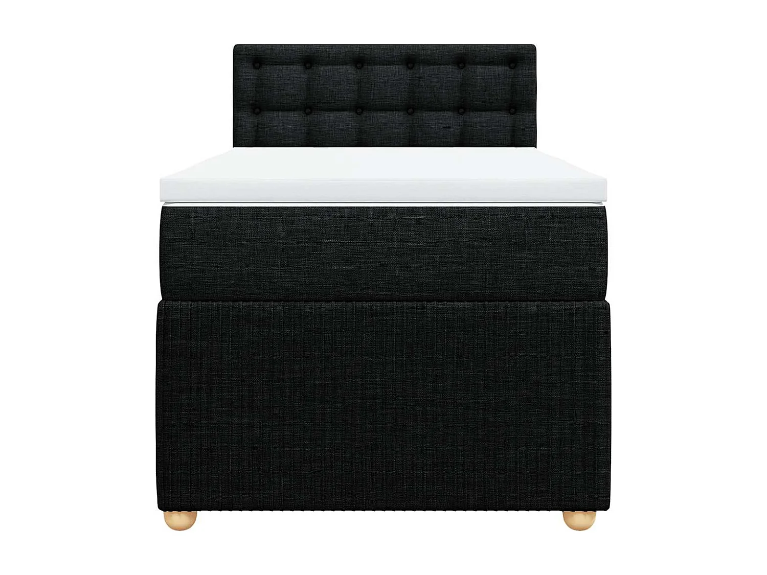 Cama box spring con colchón tela negro 100x200 cm