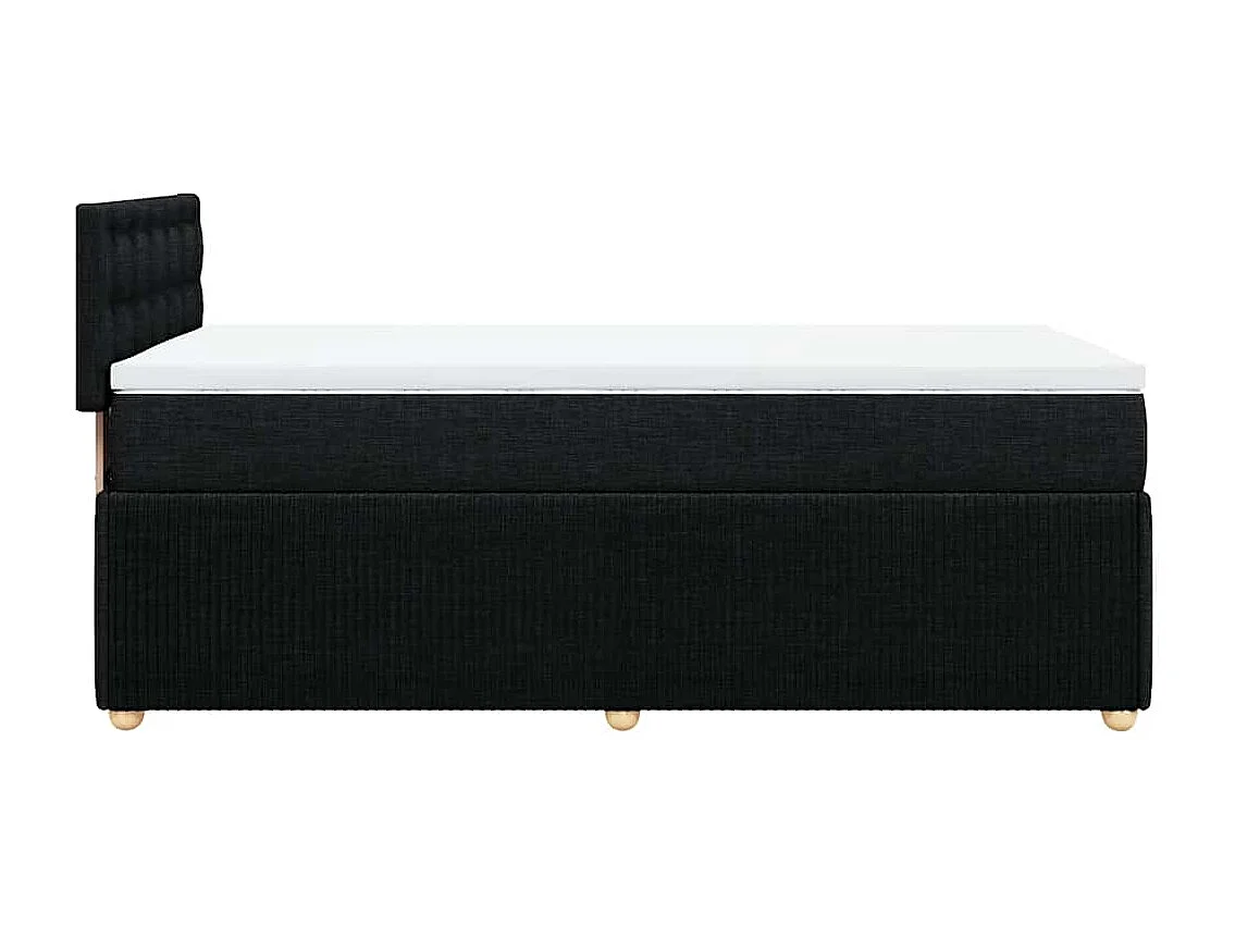 Cama box spring con colchón tela negro 100x200 cm