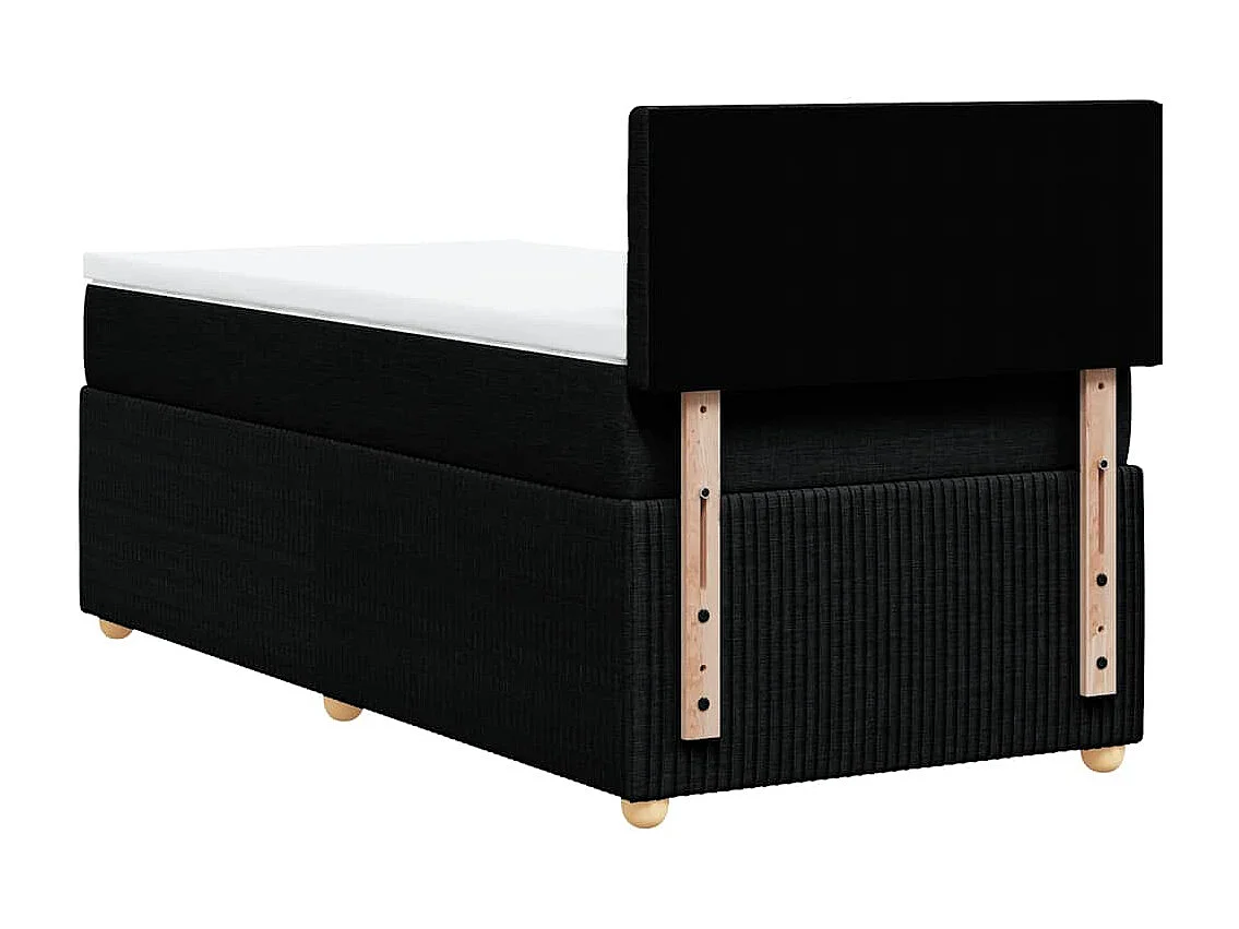 Cama box spring con colchón tela negro 100x200 cm