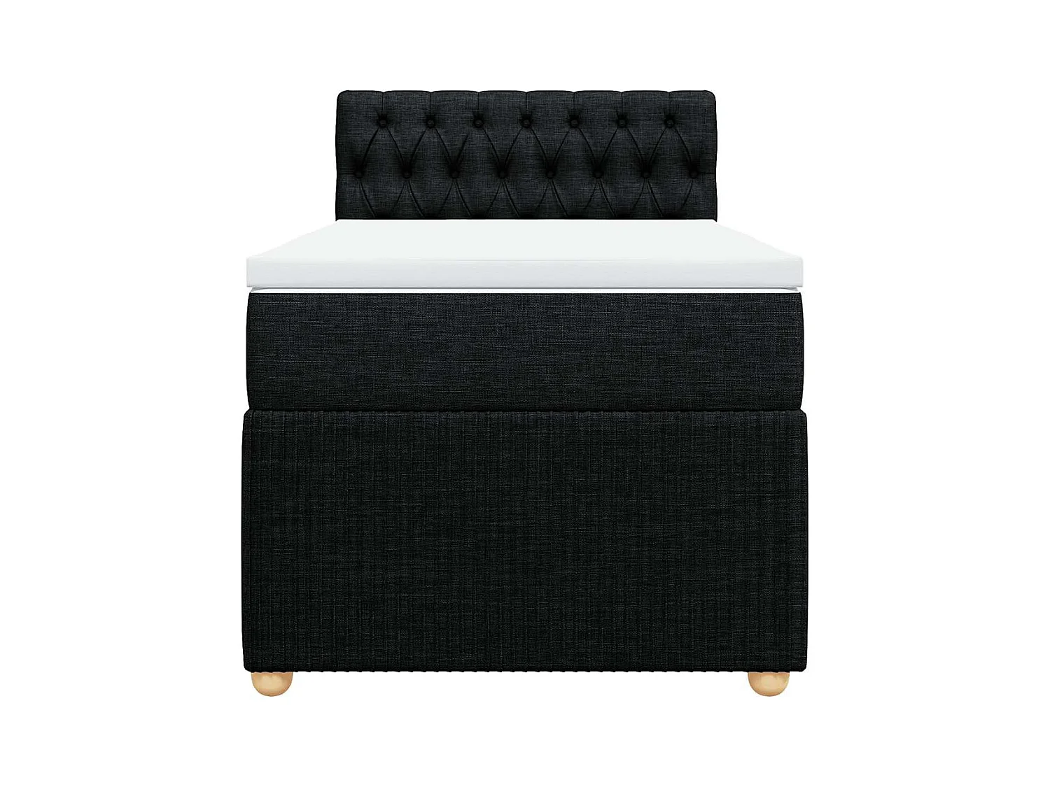 Sommier à lattes de lit avec matelas Noir 100x200 cm Tissu