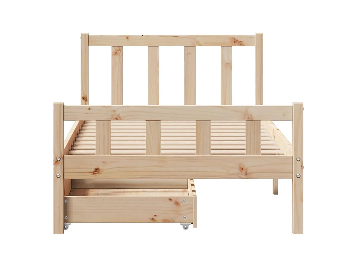 Giroletto senza Materasso 100x200 cm in Legno Massello di Pino