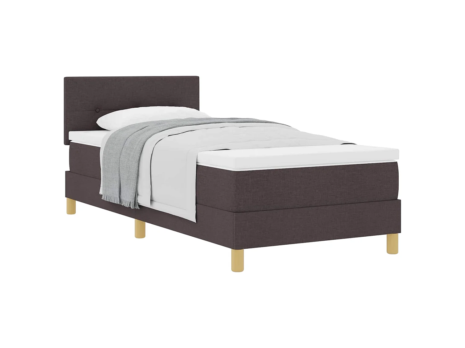 Boxspringbed met kussen Donkerbruin 90 x 200 cm Stof