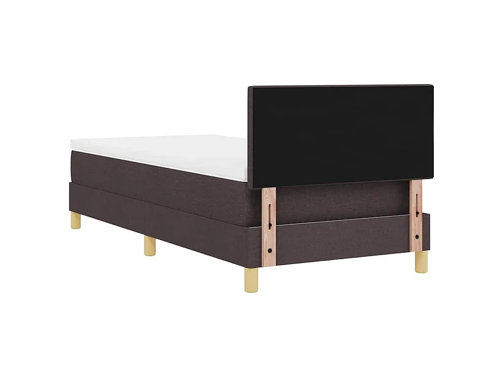 Boxspringbed met kussen Donkerbruin 90 x 200 cm Stof