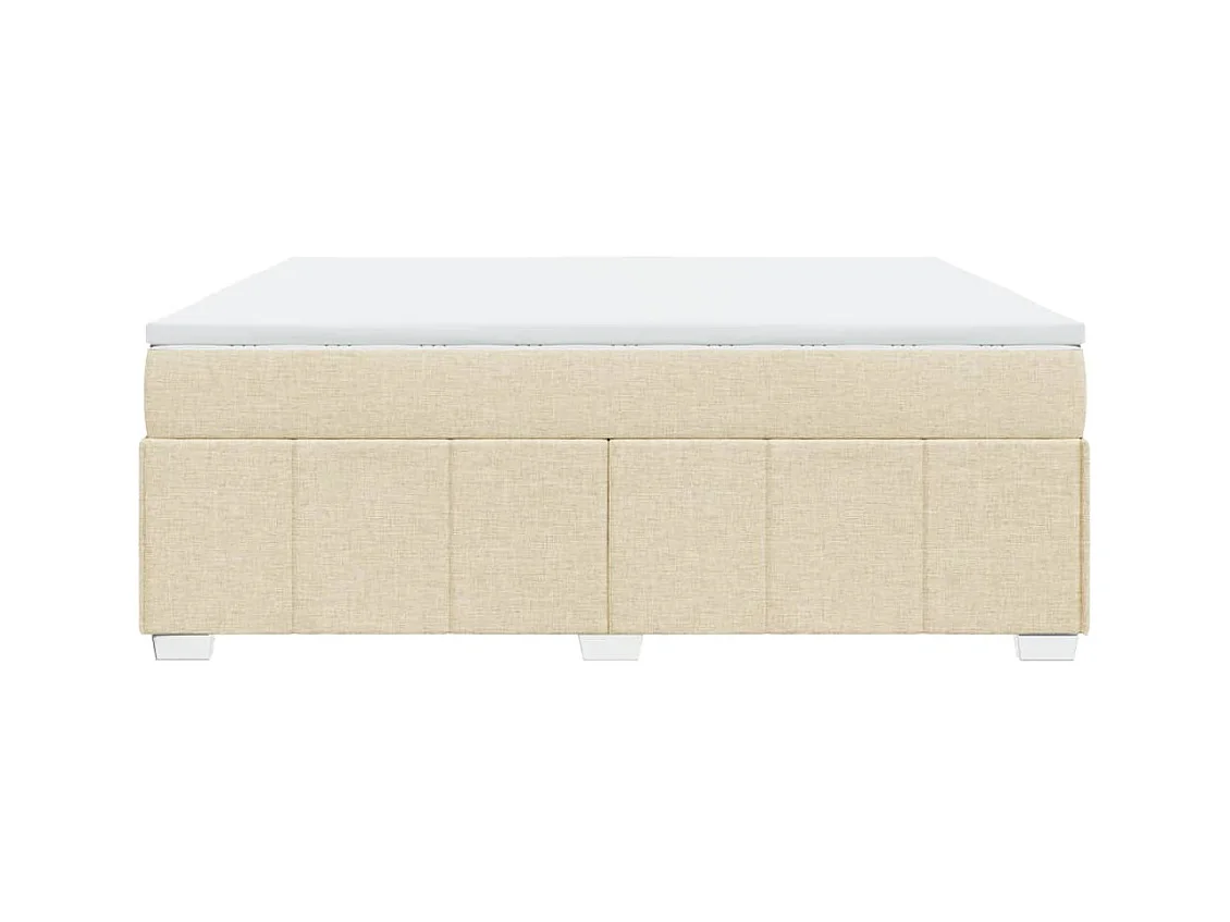 Sommier à lattes de lit avec matelas Crème 180x200 cm Tissu