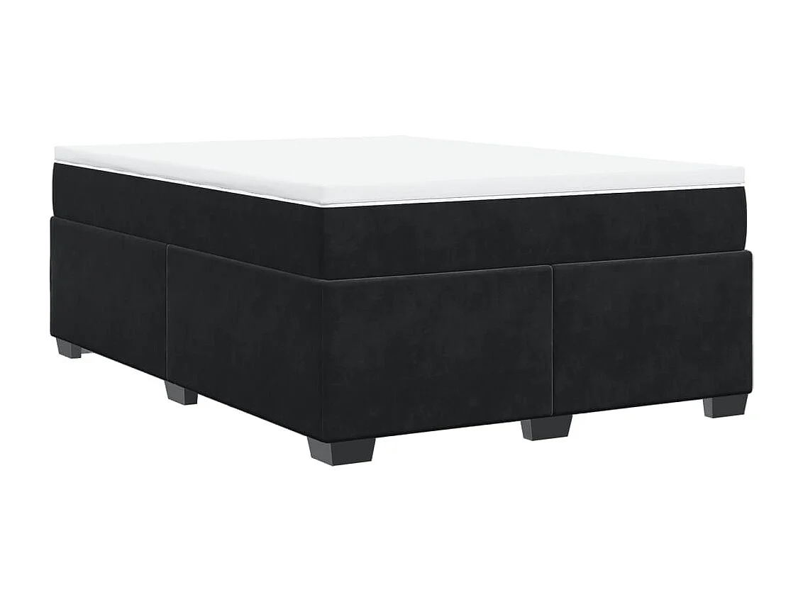 Cama com molas/colchão 140x190 cm veludo preto