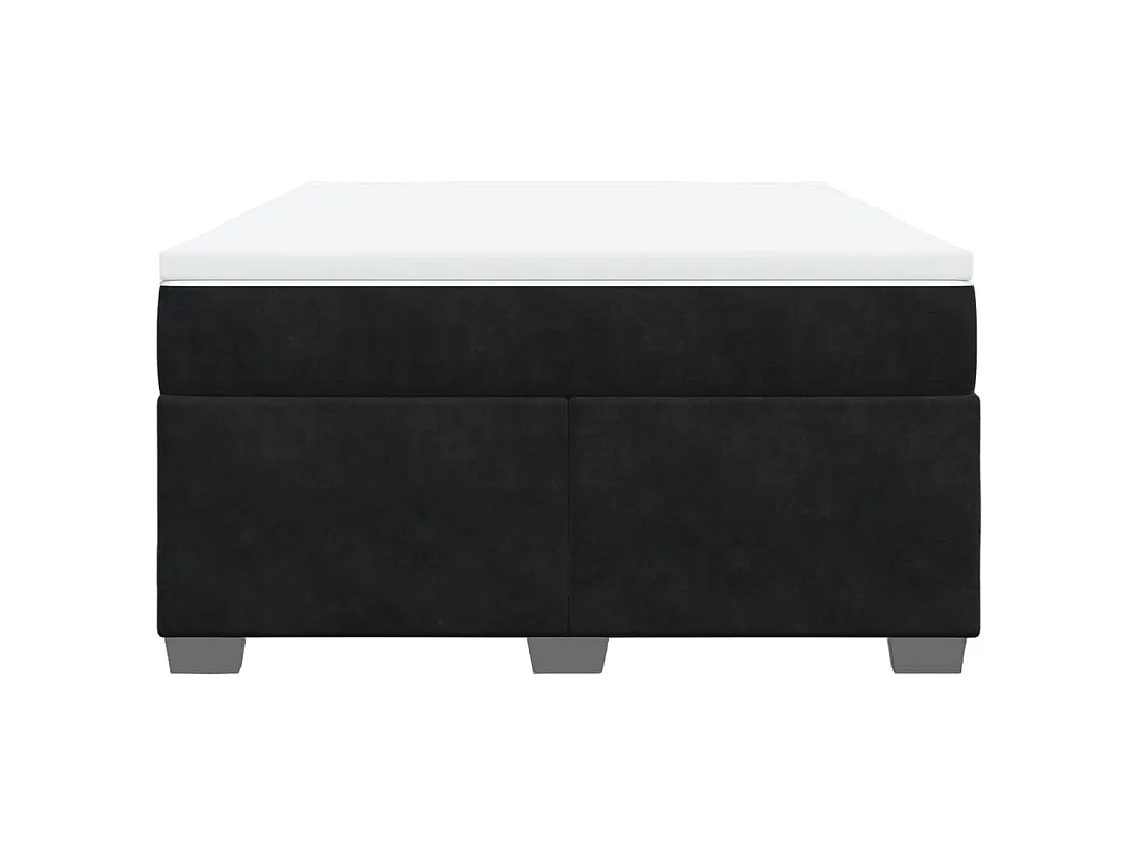 Boxspring met matras fluweel zwart 140x190 cm