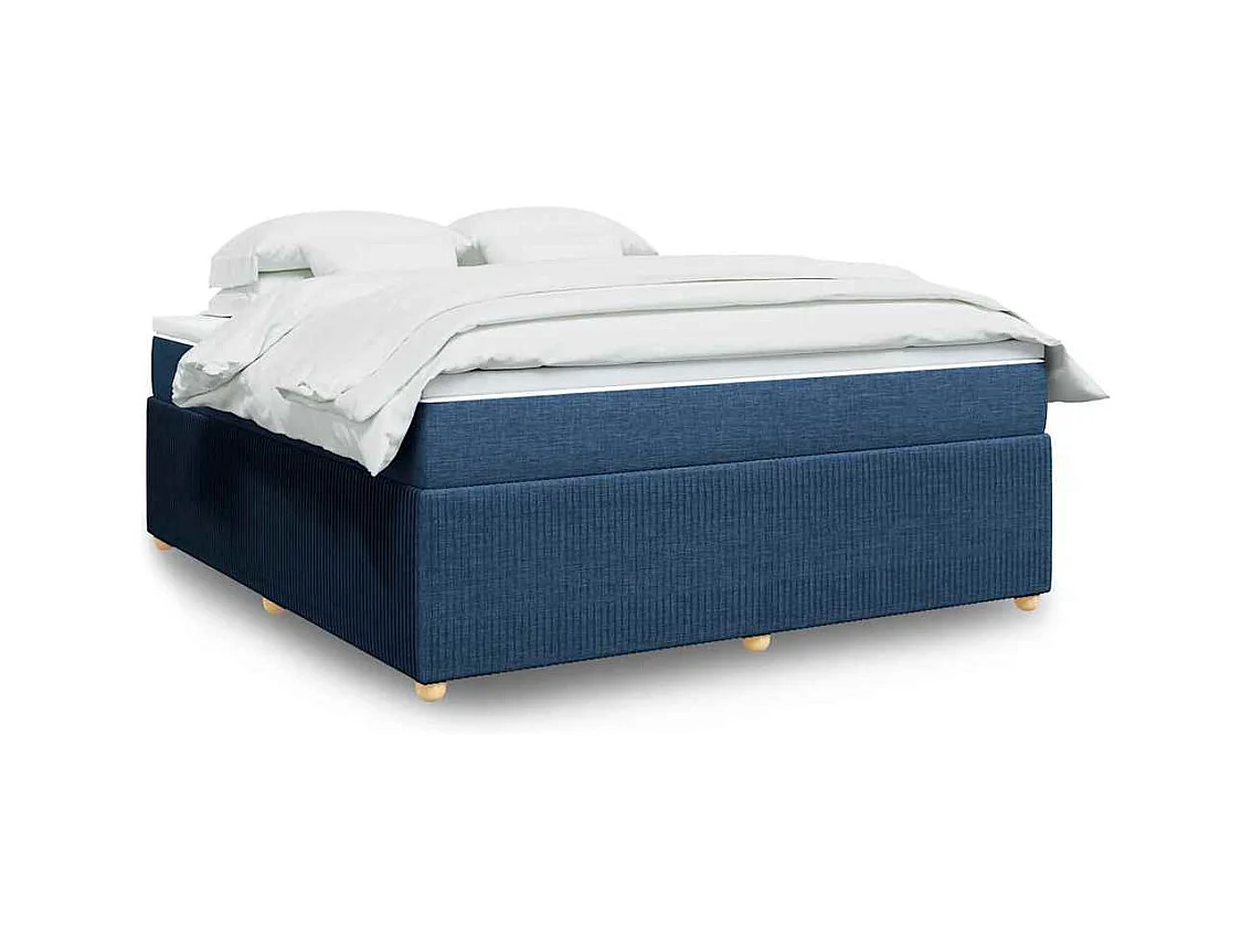 Sommier à lattes de lit avec matelas Bleu 180x200 cm Tissu