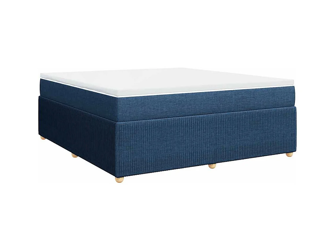 Sommier à lattes de lit avec matelas Bleu 180x200 cm Tissu