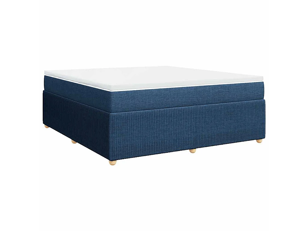 Cama com molas/colchão 180x200 cm tecido azul