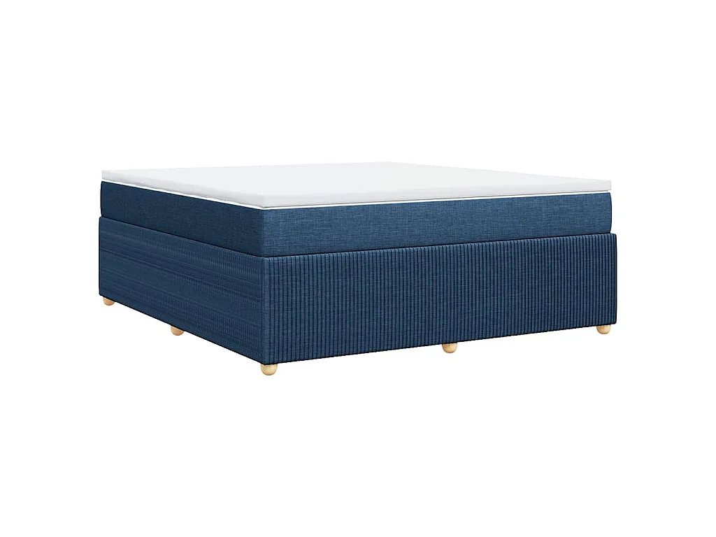 Cama com molas/colchão 180x200 cm tecido azul