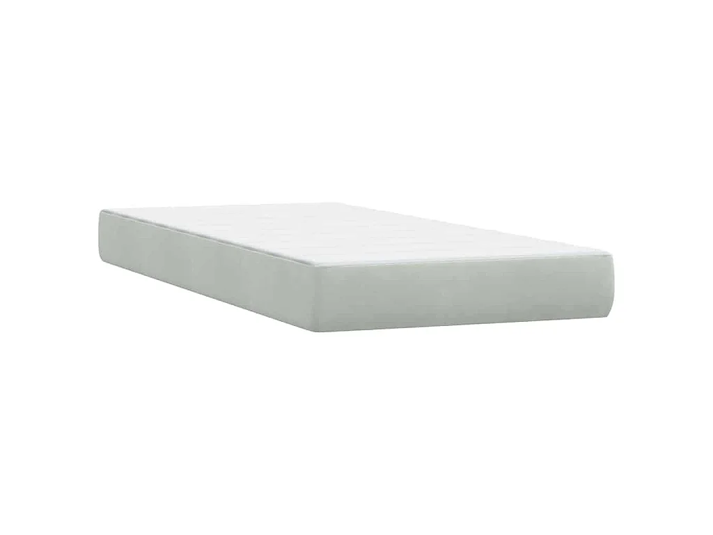 Sommier à lattes de lit et matelas gris clair 90x210 cm velours