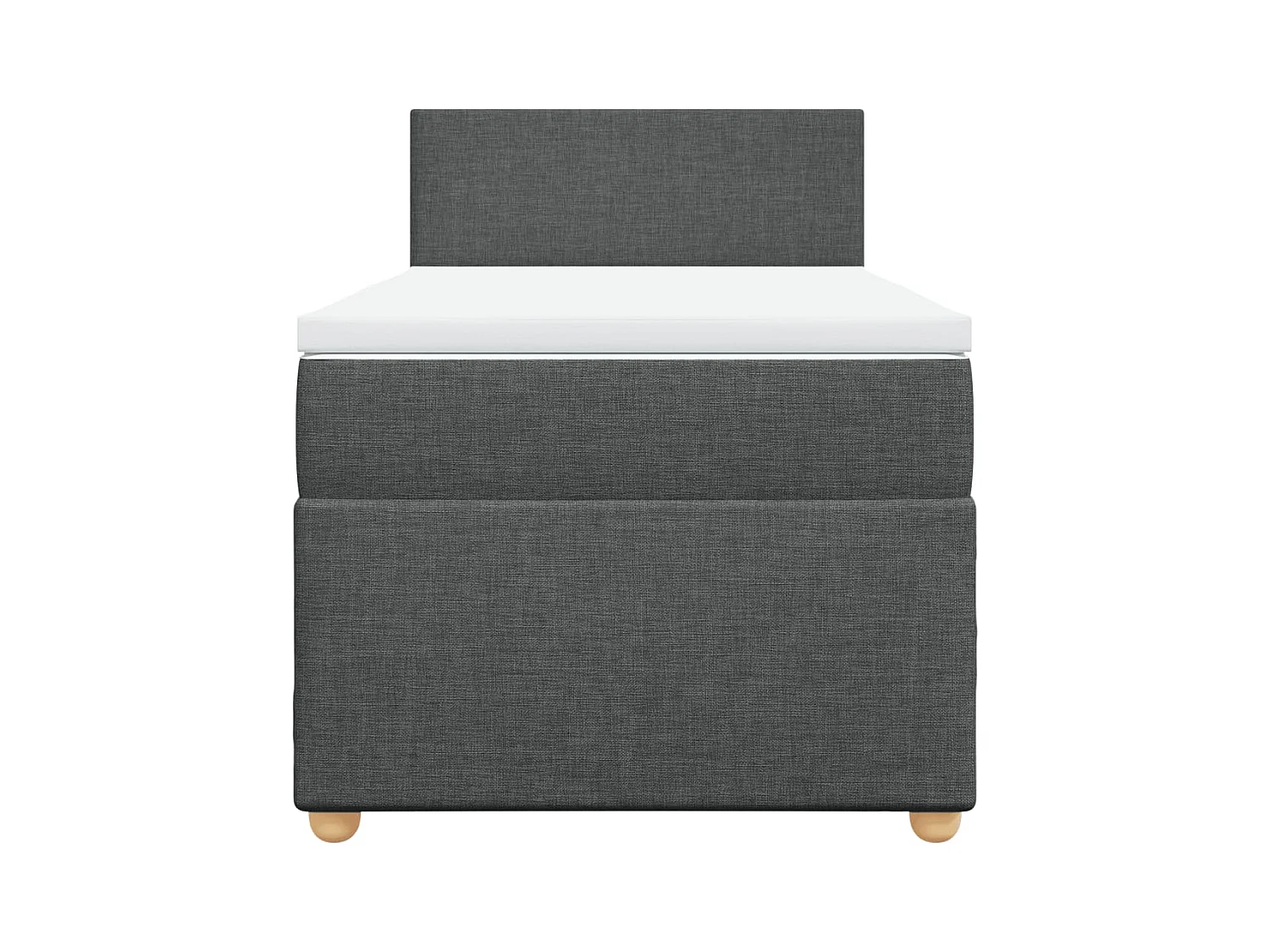 Giroletto a Molle con Materasso Grigio Scuro 100x200 cm Tessuto