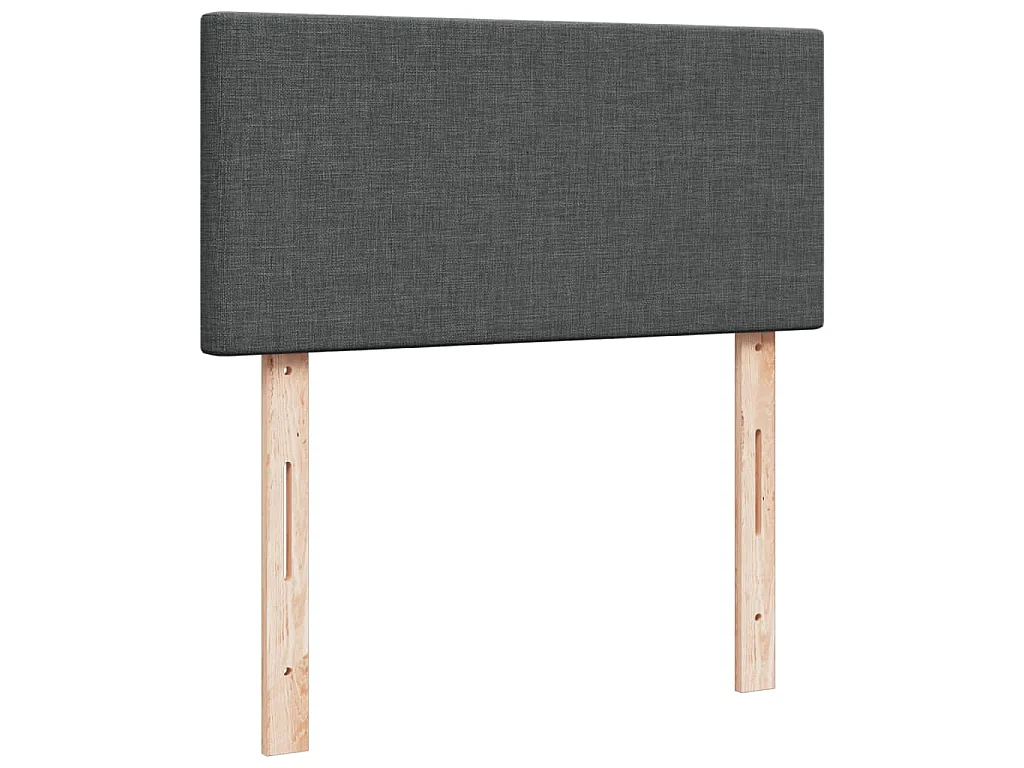Cama box spring con colchón tela gris oscuro 100x200 cm