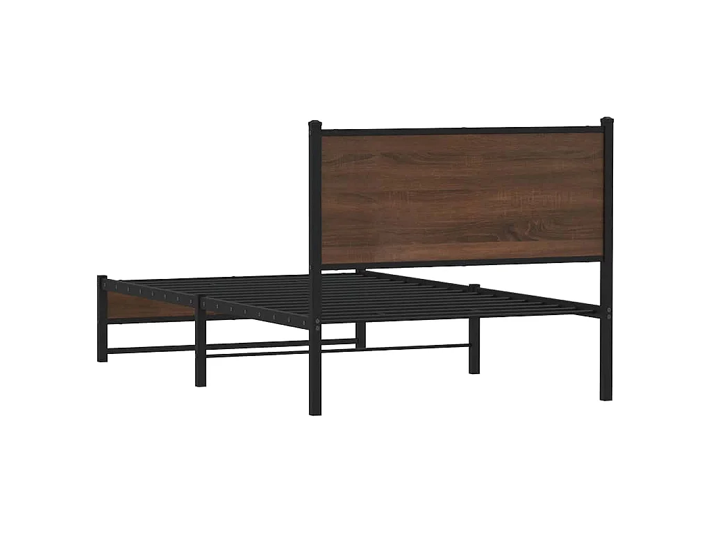 Giroletto senza Materasso in Metallo Rovere Marrone 100x200 cm