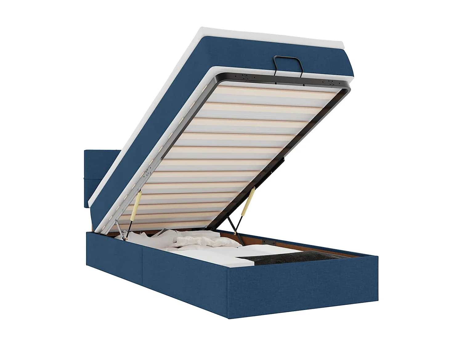 Ottoman bed met matras 90x190cm stof blauw