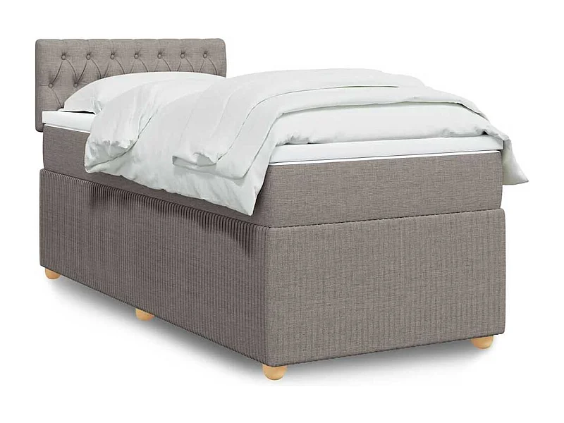 Sommier à lattes de lit avec matelas Taupe 90x190 cm Tissu