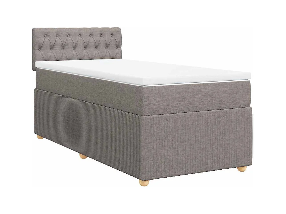 Boxspringbett mit Matratze Taupe 90x190 cm Stoff