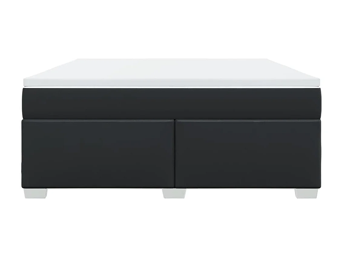 Boxspringbett mit Matratze Schwarz 180x200 cm Kunstleder
