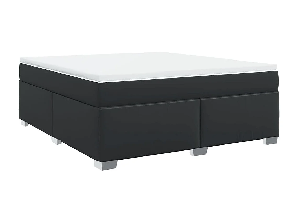 Boxspringbett mit Matratze Schwarz 180x200 cm Kunstleder