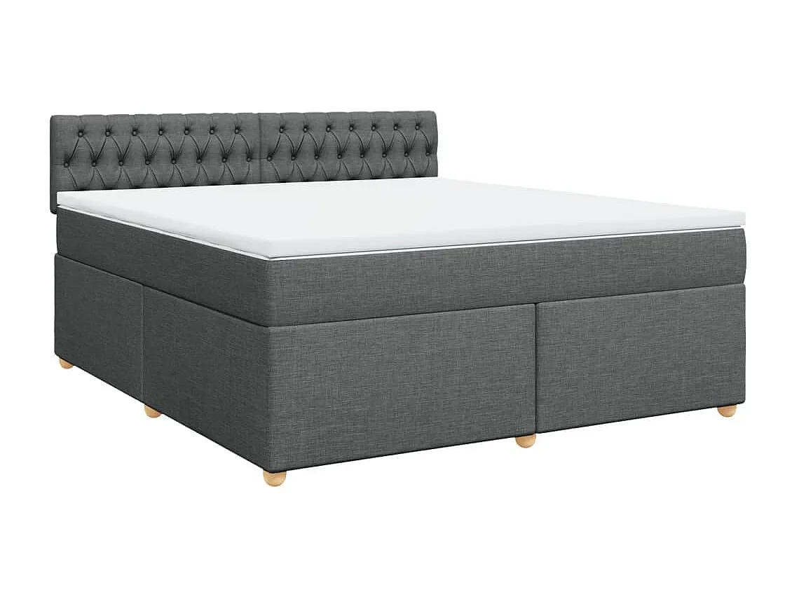 Boxspringbett mit Matratze Dunkelgrau 180x200 cm Stoff