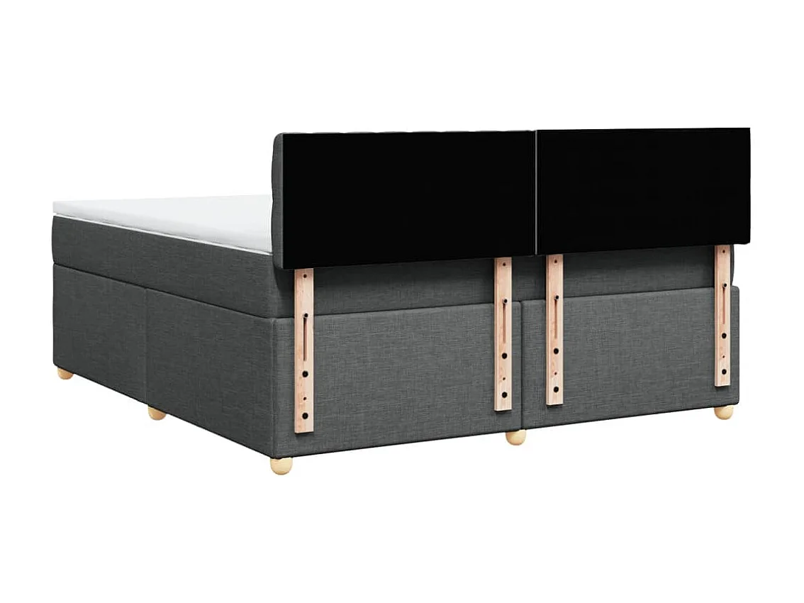 Boxspringbett mit Matratze Dunkelgrau 180x200 cm Stoff