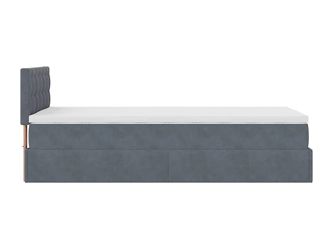Ottoman bed met matras 100x200 cm fluweel donkergrijs