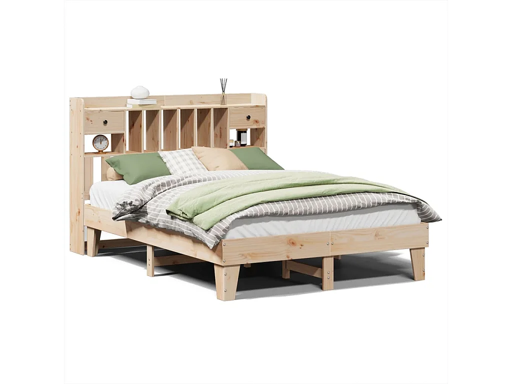 Cama sem colchão 140x200 cm madeira de pinho maciça