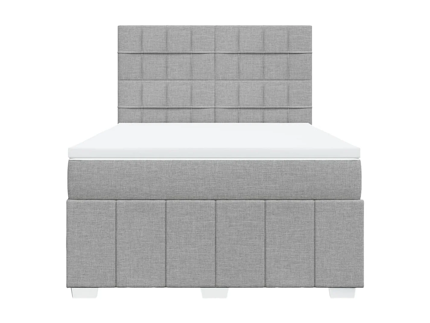 Cama box spring con colchón tela gris claro 160x200 cm