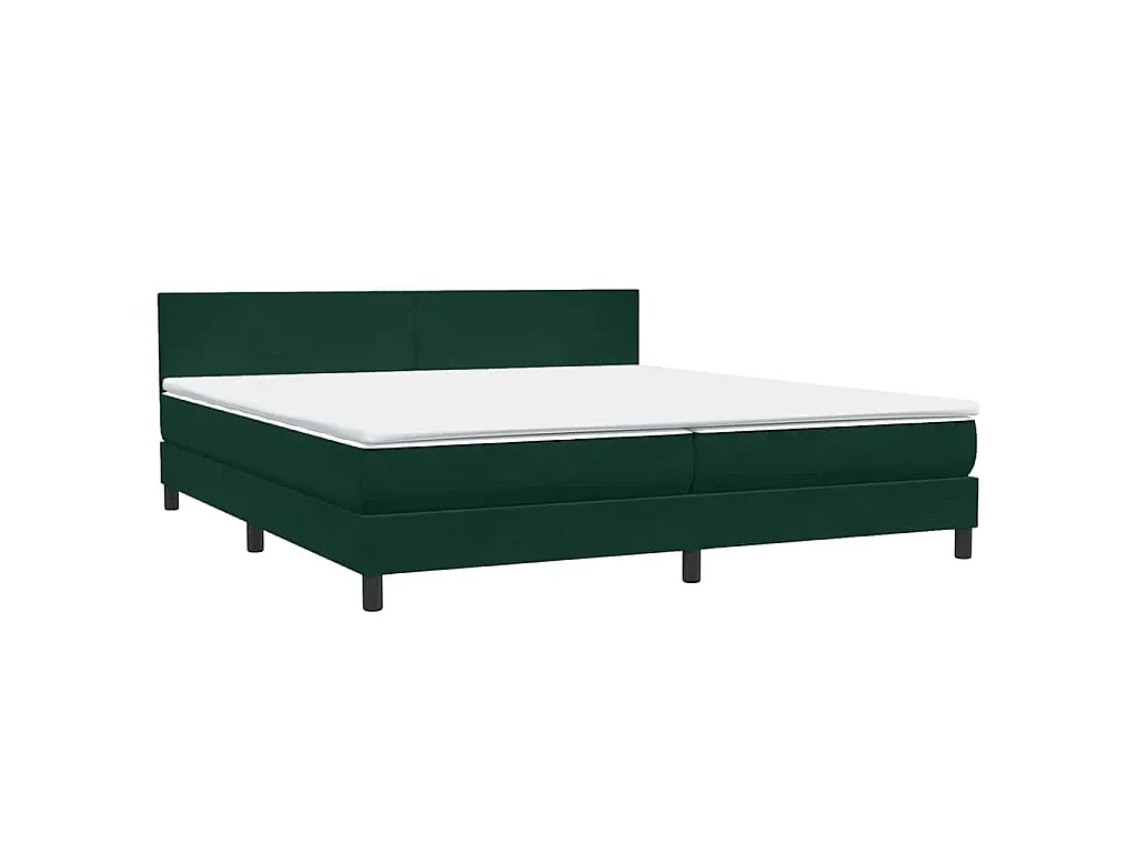 Giroletto a Molle con Materasso Verde Scuro 180x220 cm Velluto