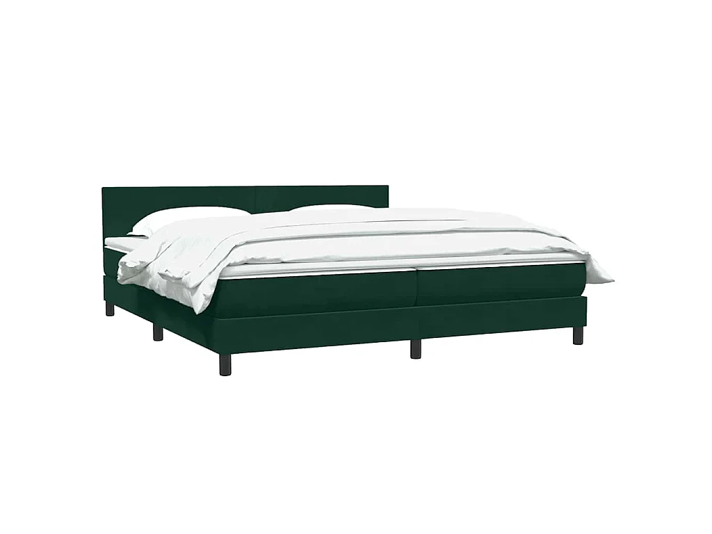 Giroletto a Molle con Materasso Verde Scuro 180x220 cm Velluto