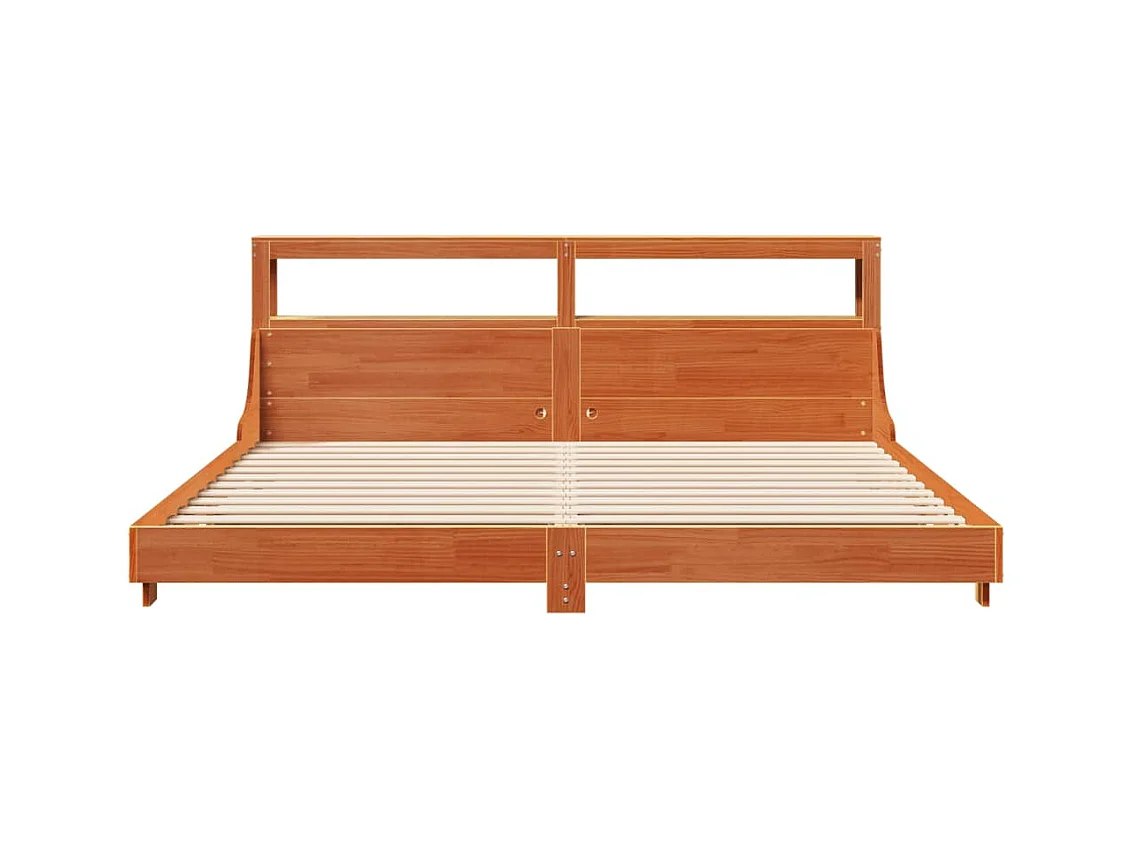 Letto senza Materasso Marrone Cera 180x200 cm in Legno di Pino