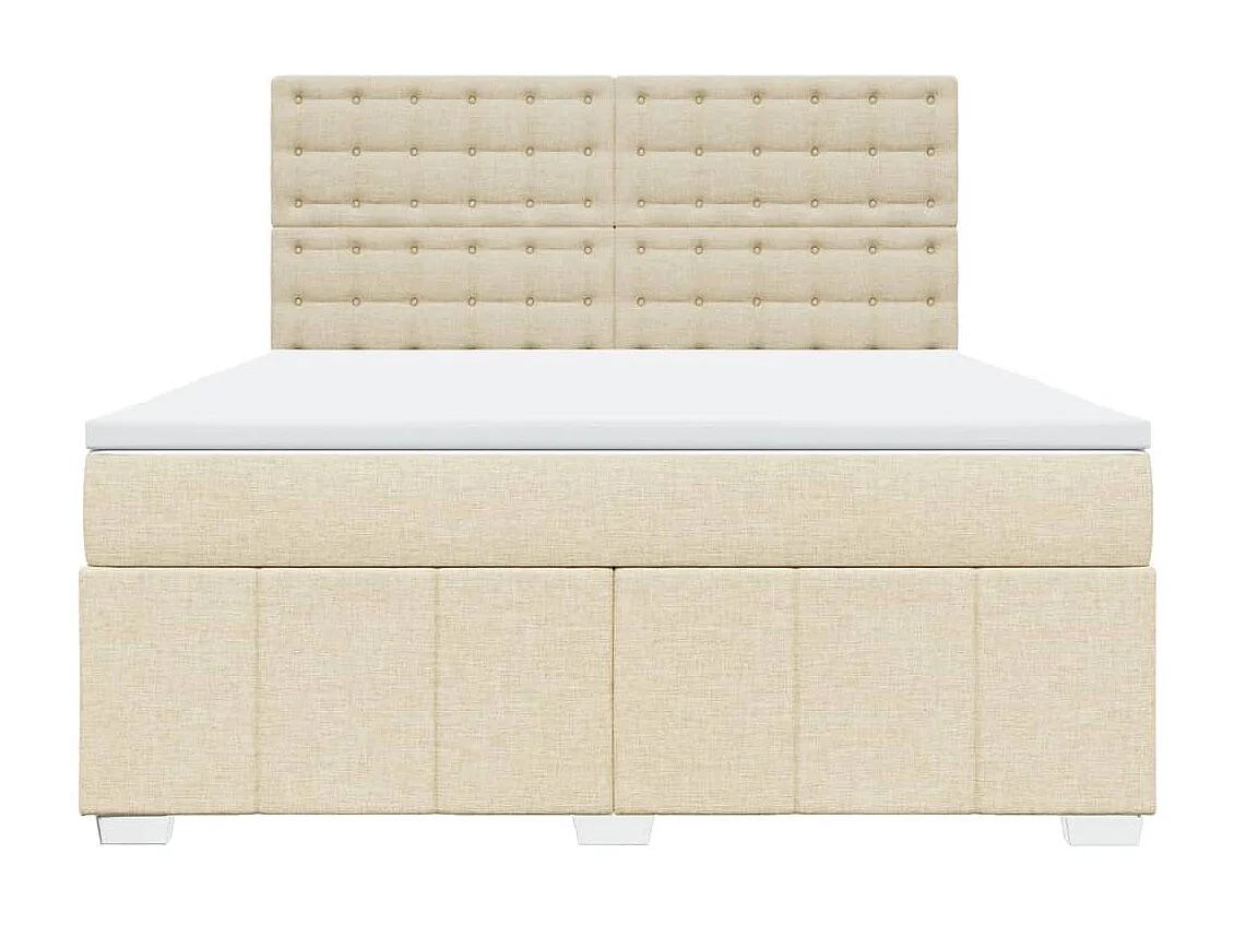 Boxspring met matras stof crèmekleurig 180x200 cm