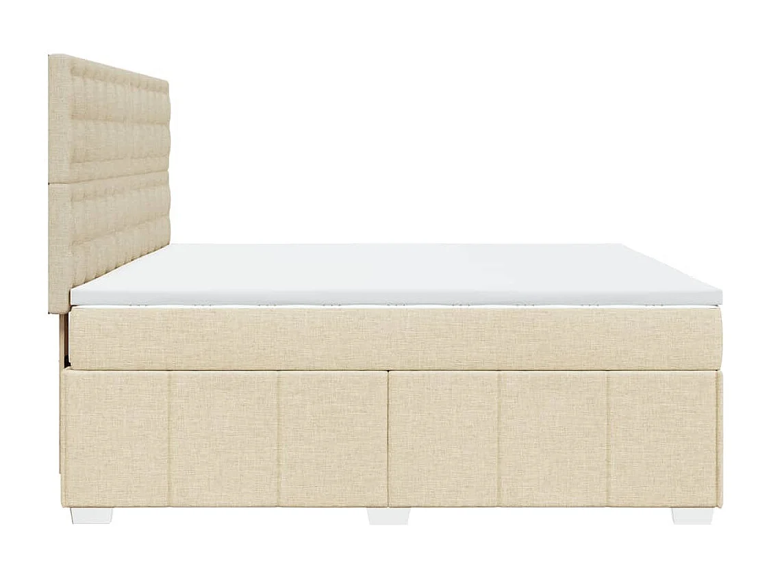 Boxspring met matras stof crèmekleurig 180x200 cm