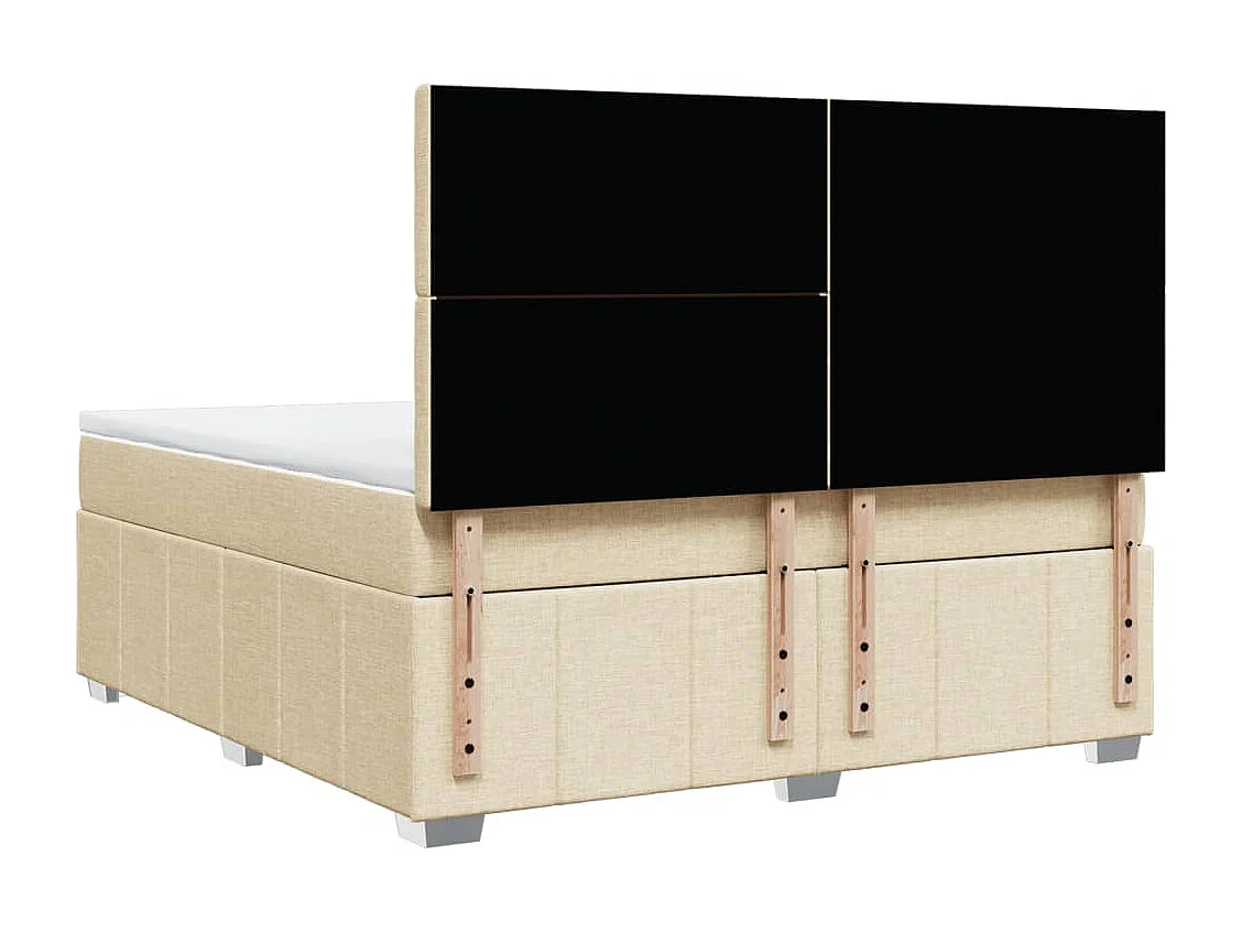 Boxspring met matras stof crèmekleurig 180x200 cm