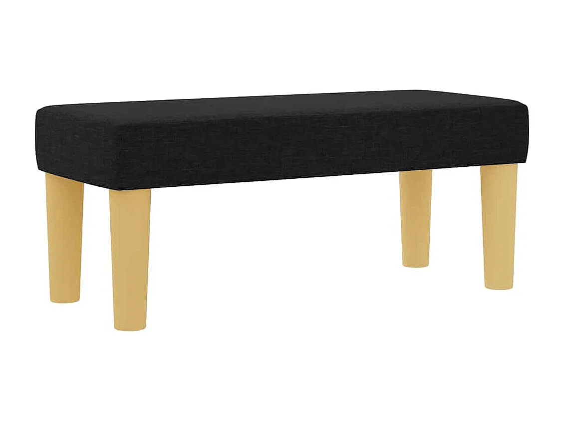 Lit à ressorts avec matelas Noir 90 x 200 cm tissu