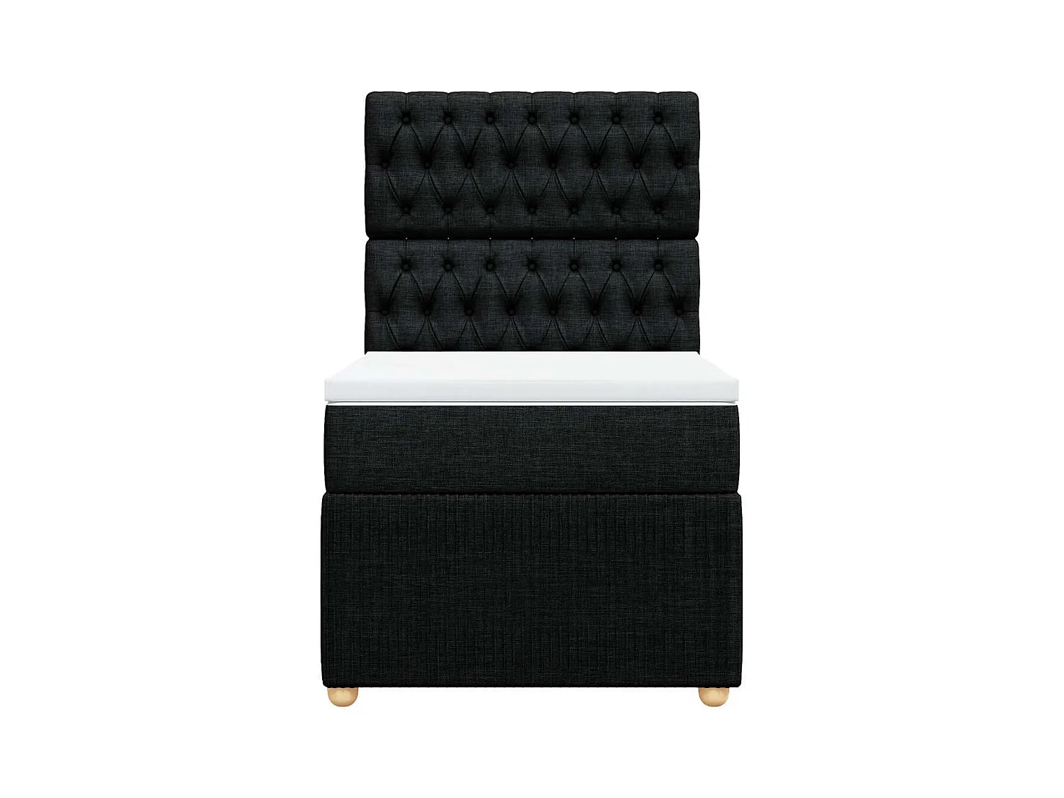 Sommier à lattes de lit avec matelas Noir 90x200 cm Tissu