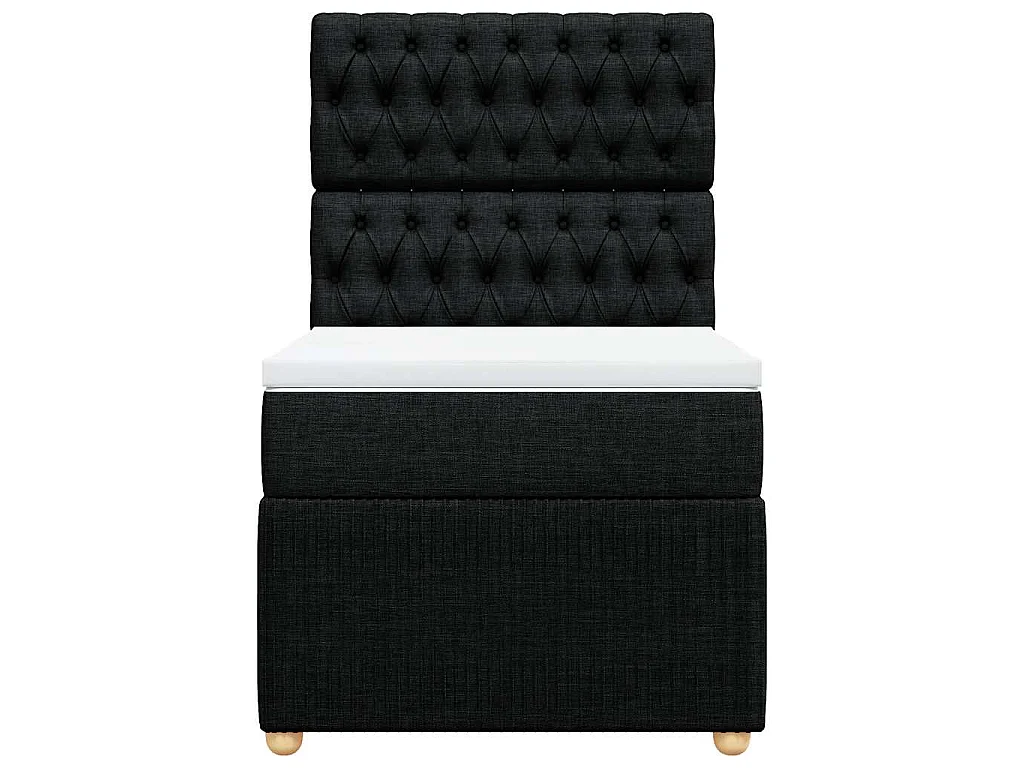 Giroletto a Molle con Materasso Nero 90x200 cm in Tessuto