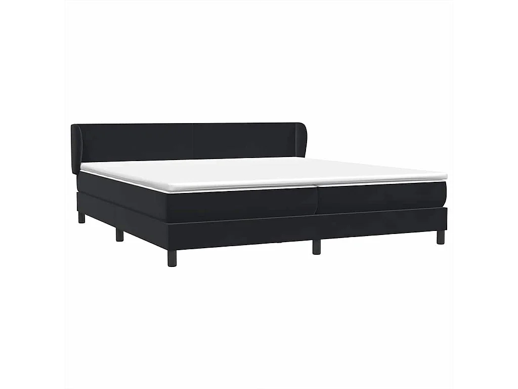 Cama com molas/colchões 180x220 cm veludo preto