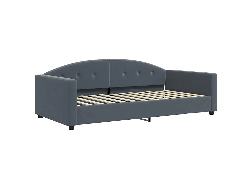 Sofá-cama 100x200 cm veludo cinzento-escuro